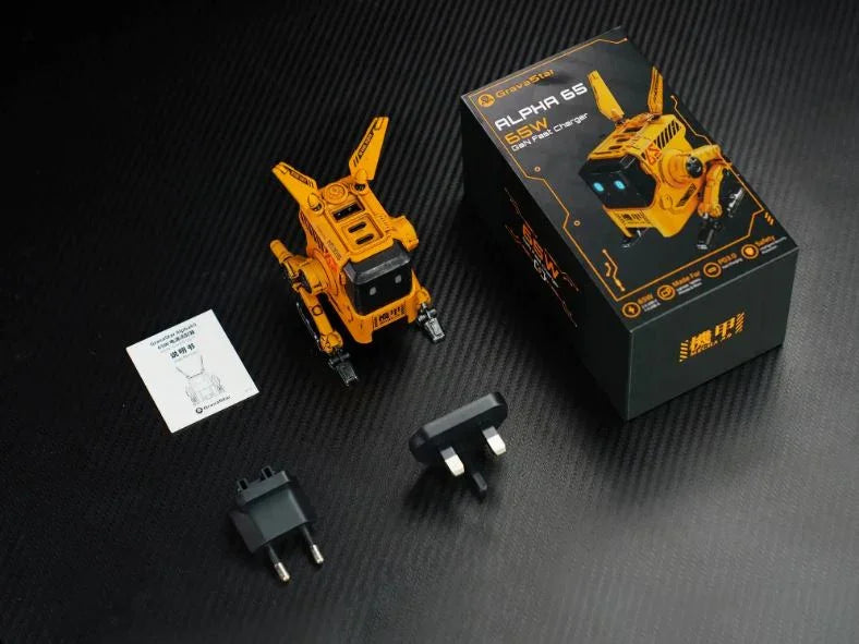 Gravastar Alpha65 65W Gan Fast Charger Eu&Uk Plug - War Damage Yellow Gravastar Alpha65 65W Gan Fast Charger Eu&Uk Plug - War Damage Yellow